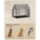 XXL schwarzer Metall-Hundekäfig mit Maßen, geeignet für Hunde von 42-50 kg, einschließlich Deutscher Schäferhund, Golden Retriever, Alaskan Malamute.