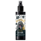 Schwarze Sprühflasche mit der Aufschrift 'Bugalugs One in a Million Cologne', mit einem Cartoonhund und Symbolen. Der Text hebt vegane und tierversuchsfreie Ansprüche hervor.