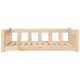 Holz-Haustierbett mit slatted Basis und niedrigen Seitenwänden, entworfen für Komfort und Stabilität.