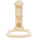 Holz-Haustierspielzeughalter mit abgerundetem Oberteil und quadratischem Boden, mit dem "Getzoo"-Logo und einer Hasenillustration.