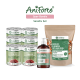 AniForte Spar-Bundle Sensitiv-Set: sechs Dosen, Lachsöl-Pumpe, Beutel 'Früchte & Gemüse mit Kräutern'