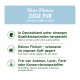 Pure Nature Ziege Pur, mit Text über Qualitätskontrollen, reine Fleischzubereitung und das Fehlen von künstlichen Zusatzstoffen.