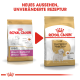 Zwei Beutel Royal Canin Hundefutter für West Highland White Terriers mit neuem Design, gleicher Rezeptur. Text: "NEUES AUSSEHEN, UNVERÄNDERTE REZEPTUR."