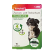 Beaphar Floh- und Zeckenhalsband für Hunde, mit einem schwarzen Hund. Schützt 4 Monate lang vor Schädlingen, verstellbar bis 65 cm.