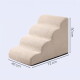 Beige vierstufige Haustiertreppe mit geripptem Stoffbezug, dargestellt mit den Maßen 40 cm, 72 cm und 50 cm.