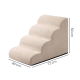 Beige vierstufige Haustiertreppe mit geripptem Stoffbezug, dargestellt mit den Maßen 40 cm, 72 cm und 50 cm.