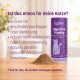 Lila KatKare-Dose mit Aufschrift „Digestive Topping“ und einem Pulverhaufen auf dem Tisch; deutsche Überschrift „Ist das etwas für deine Katze?“