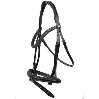 Hans Melzer Trense Badminton schwarz/silber Pony