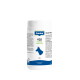 Weißer Canina V25 Behälter mit Vitamin-Tabletten für Hunde mit blauer Hundesilhouette; Aufschrift: V25 VITAMIN-TABLETTEN, 700 g.