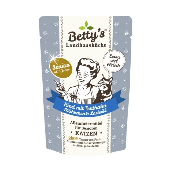 Frischebeutel SENIOR Rind mit Truthahn 12 x 100g für Katze