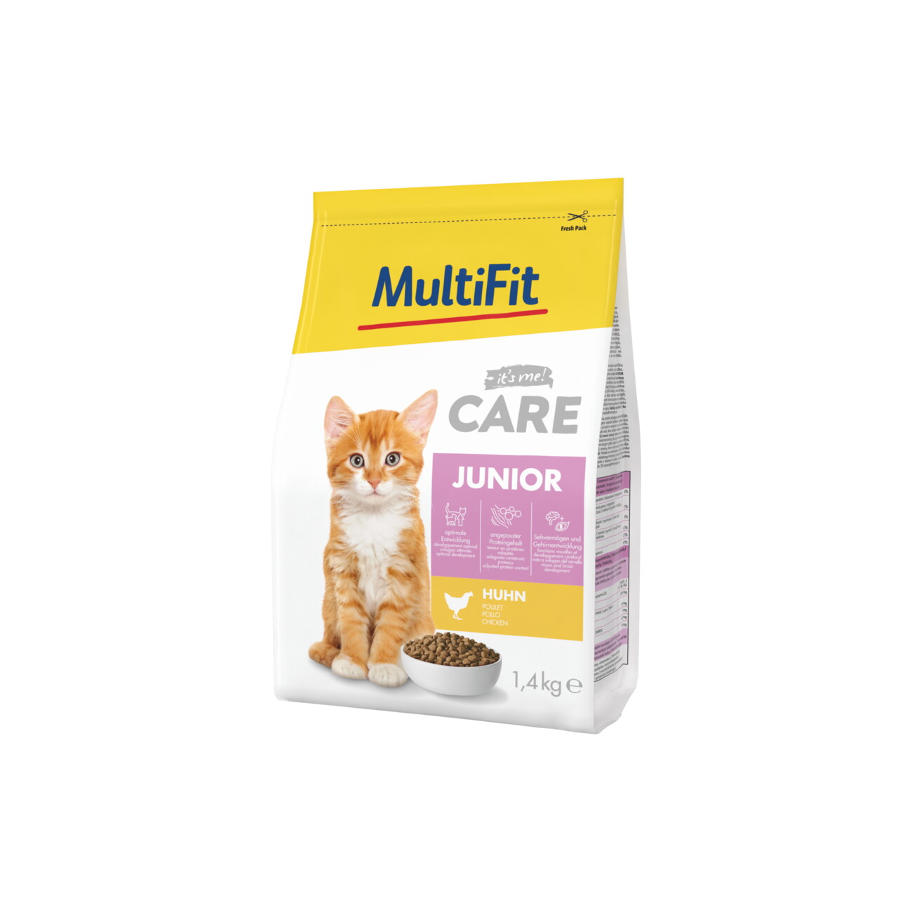 MultiFit MultiFt Care Trockenfutter Katze, Junior, Huhn 1,4 kg