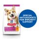 Hill's Science Plan dog food bag for adults 1-6 years, small & mini breeds, with chicken, featuring text about antioxidants for immunity support.