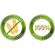 Zwei grüne runde Etiketten: links steht "GETREIDEFREI" mit einem durchgestrichenen Weizensymbol; rechts steht "HIRSCH-LUNGE 100%" für 100% Hirschlunge.