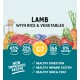 Lamb with rice & vegetables pet food, 65% lamb, 22% vegetables & rice, omega oils, 0% nasties, healthy digestion & immune system.