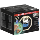 Sheba Classics Katzenfutter Mega-Pack, das 32 x 85g Portionen enthält, mit einem Katzenbild und Beschreibungen von Fischgeschmäckern.