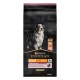 Purina Pro Plan hondenvoeding zak voor middelgrote en grote volwassen honden, 14 kg, met een hond op de voorkant, gelabeld 'Gevoelige Huid' en 'Hoog Eiwit.'