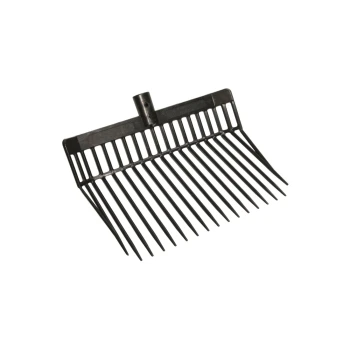 Dunggabel Premium schwarz Schwarzer Kunststoff-Haustierrechen mit langen, stabilen Zinken, entworfen zum Grooming und Reinigen von Haustierfell.