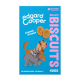 Verpackung von Edgard Cooper Bravo Biscuits mit einem Cartoon-Hund und einer Katze, mit dem Text "Crunch Crunch" und "Kein Zuckerzusatz, JA WIRKLICH."