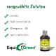 Flasche EquiGreen Heu Protect mit grünem Hintergrund, aufgelistet mit Zutaten: Leinsamenöl, Natriumchlorid, Oreganoöl, und als 100% natürlich gekennzeichnet.