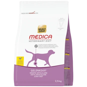 Worek karmy Select Gold Medica Veterinary Diet — Joint Diet (Gelenkdiet), fioletowy motyw, ikona kurczaka, 2,5 kg