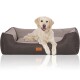 Hundebett Luke aus Velours mit feinem Handwebcharakter schwarz/ grau XXL