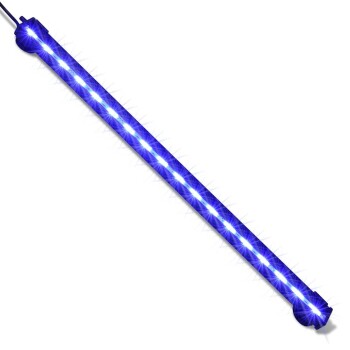 Blaue LED-Lichtleiste, die für Haustierlebensräume konzipiert ist, mit mehreren hellen Lichtern entlang einer langen, flexiblen Leiste.