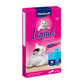 Vitakraft Cat Liquid-Snack 11×6 Stück Lachs & Omega 3