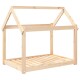 Holzhaustierhausrahmen mit einem schrägen Dachdesign, das eine offene Vorderseite und einen lamellenartigen Boden aufweist, ideal für kleine Tiere.