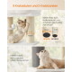 Zwei beige Katzen auf einem beigen Kratzbaum mit dicken 11,1 cm Sisalpfosten; sichtbarer Text „9 Kratzsäulen und 2 Kratzbürsten“ sowie „Unsere“/„Andere“.