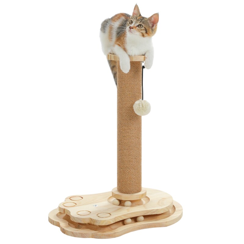 Pawz Road Katzenspielzeug mit Bällebad und Sisalstamm, 49 cm