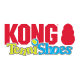 KONG-Logo: großes rotes 'KONG' mit roter Spielzeug-Silhouette und bunter 'TenniShoes'-Beschriftung mit einem Tennisball als Punkt über dem i.
