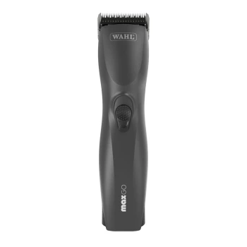 Schermaschine MaxGo Ein schwarzer Wahl-Haustierclipper mit strukturiertem Griff und einem Netzschalter, mit dem Markennamen "Wahl" und dem "maxGO"-Logo.