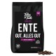 Schwarze Tüte Tales & Tails weiches Trockenfutter für Hunde mit Ente, Gemüse, Süßkartoffel, Kürbis, 4 kg, deutscher Text.