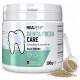 Behälter mit REAVET Denta Vital Pulver, einem natürlichen Zahnpflegepulver für Haustiere, 300 g, hergestellt in Deutschland.
