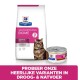 Hill's Prescription Diet Gastrointestinal Biome kattenvoerzak en blik, met een kat op de zak en tekst die droge en natte voedselopties promoot.