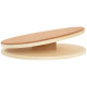 Outil de toilettage en bois pour animaux de compagnie avec deux surfaces circulaires et plates avec un dessus en liège, conçu pour le soin et l'entretien des animaux.