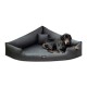 ® TRIVIA - Orthopädisches Eckhundebett schwarz/ graphit 1,2 m, 25 cm, 1,2 m