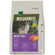 Real Nature Wilderness 'Rocky Hills' 1 kg Hundefutterbeutel mit Wolfsbild — Rind & Ziege, ADULT Mini 1-10 kg, 65%/35%/0%.