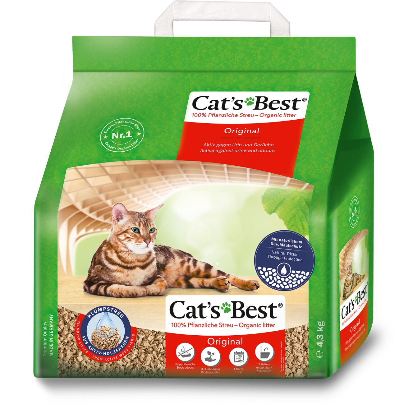 Litière pour chats agglomérante Cat's Best Original (4.3kg) acheter à prix  réduit