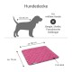 Rosa Hundedecke für mittelgroße Hunde, etwa 80 cm mal 70 cm groß, geeignet für Rassen wie Beagle und Französische Bulldogge.