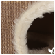 Nahaufnahme eines gemütlichen Haustierbettes mit einer strukturierten braunen Außenseite und einem weichen, flauschigen weißen Rand, perfekt für kleine Tiere.