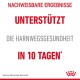 Haustierfutter-Werbung mit der Aussage "Unterstützt die Harnwegsgesundheit in 10 Tagen" mit einem Hinweis auf Ergebnisse aus einer internen Royal Canin-Studie.