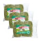 Three 500g Multifit hay packages for small animals, labeled "100% NATUR" with images of a rabbit, guinea pig, and hamster.