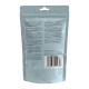Rückseite einer Haustierfutterverpackung mit Nährwertinformationen, Zutaten und mehrsprachigem Text. Enthält einen Barcode und Unternehmensdetails.