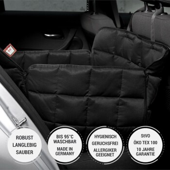 Autoschondecke für zwei Rücksitze von DOCTOR BARK in schwarz –  waschbar bei 95°C