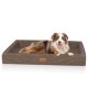 orthopädisches Hundebett Austin aus Kunstleder braun M-L