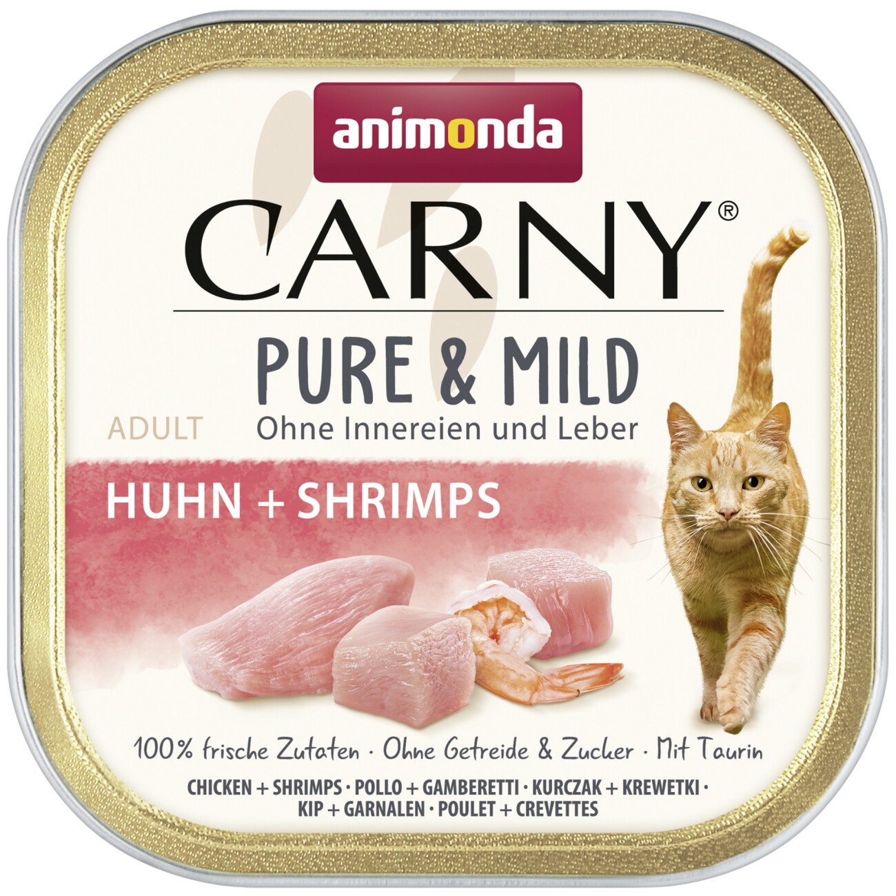 animonda Carny Nassfutter Katze Adult Pure and Mild Huhn und Garnele 32x100 g