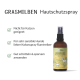 GRASMILBEN Hautschutzspray-Flasche (Hunde | Pferde) mit Hunde- und Pferdeillustration; linker Text: 'Nicht für Katzen geeignet'