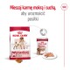 Opakowanie karmy dla psów Royal Canin medium z suchymi krokietami i puszką mokrej karmy, z tekstem promującym mieszanie dla urozmaiconych posiłków.