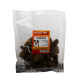 Klarer Plastikbeutel Miracle Dog Snacks Lammlunge 200g mit getrockneten Lammlungen-Leckerlis und einem Hundebild auf dem Etikett.